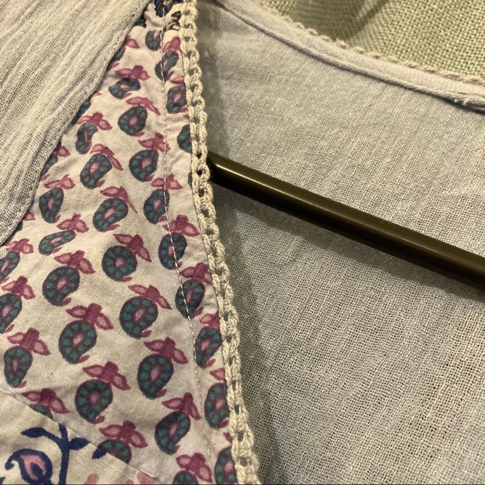 Patchwork Peasant Style Cotton Top With Detailed … - image 4